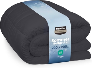 Utopia Bedding Bettdecke mit Polyesterfüllung, Mikrofaser Grau, 200x200 cm