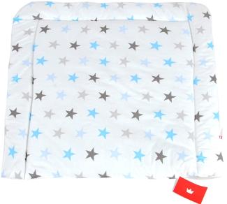 BABYLUX Wickeltischauflage Wickelauflage Baby Wickeltisch (70x70 cm, 94 - Sterne Blau Grau)