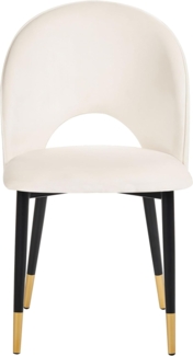 Esszimmerstuhl 2er Set MAGALIA Samtstoff Beige