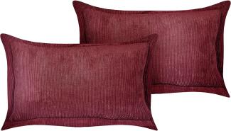 Kissen 2er Set ZINNIA , Rot, 47x27 cm