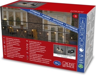 LED Biergartenkette 10er klar 80 bernsteinfarbene Dioden 24V