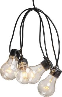LED Biergartenkette 10er klar 80 bernsteinfarbene Dioden 24V