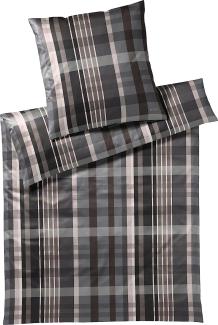 Joop! Mako-Satin Bettwäsche 155x220 Checks stone Karo grau taupe 4098-9