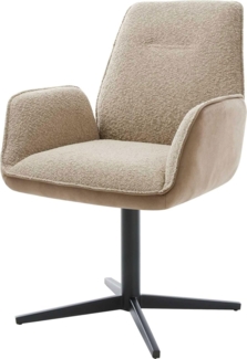 Drehstuhl Zoa-Flex Materialmix Schlamm Fußkreuz Schwarz 360° drehbar Taschenfederkern