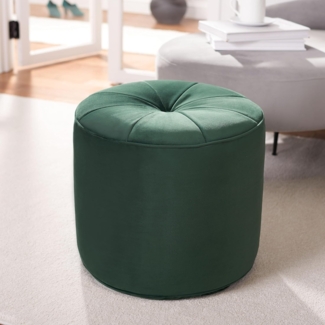 SAFAVIEH Gepolstert Hocker, Smaragd, 55 X 55 X 50