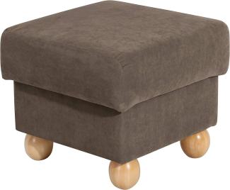 Monarch Hocker Veloursstoff Sahara Buche Natur