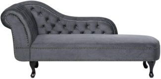 Chaiselongue Samtstoff grau linksseitig NIMES