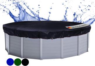 QUICK STAR Poolabdeckung Rund für 500-550 cm Pools | Planenmaß Ø 610 cm | Schwarz | Sommer & Winter Poolplane | Solar Abdeckplane 200g/m² PE Zweifach Beschichtete Abdeckung | Solarplane UV-Resistent