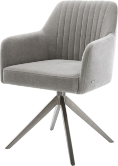 Drehstuhl Greg-Flex Strukturstoff Soft Grau Kreuzgestell breit Graphit 360° drehbar Wippfunktion Taschenfederkern