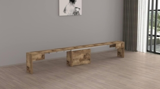 Dmora - Bank Ubertino, Sitzfläche für Esstisch, Einzelne ausziehbare Bank, 290 x 25 x 45 cm, Ahorn