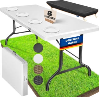 KESSER Tabletttisch, Buffettisch Tisch klappbar Kunststoff 183x76 cm Campingtisch