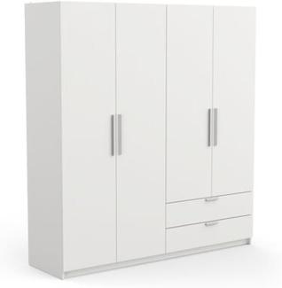 Kleiderschrank >Glory2< in matt weiss aus Holzwerkstoff - 178x192x51cm (BxHxT)