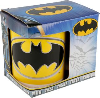 Kaffeetasse mit Batman Logo aus Keramik ca. Ø 9 x 10 cm und 325 ml in Geschenkbox