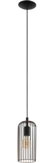 Eglo 49644 Pendelleuchte ROCCAMENA schwarz, kupfer E27 1X40W Ø13cm H:110cm dimmbar