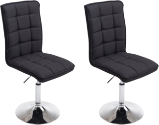 2er Set Esszimmerstühle Peking V2 Stoff schwarz