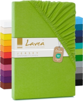 Lavea Spannbettlaken Maya, in Gr. 60x140, 90x200, 120x200, 140x200, 180x200 oder 200x220 cm, 100% Baumwolle, Gummizug: rundum, (1 Stück), Jersey Spannbetttuch für Topper, Boxspring- und Wasserbetten