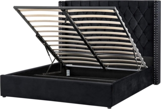 Polsterbett 'LUBBON' inkl. Bettkasten, ohne Matratze Schwarz 160x200 cm