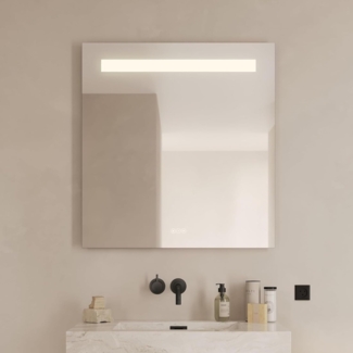 Loevschall Venice LED-Badezimmerspiegel mit Beleuchtung, 80x85 cm, MultiWhite-Technologie, Smart Spiegel mit Touch und Schwebeeffekt, verstellbare Farbtemperatur 2200K-6500K, IP44-zertifiziert
