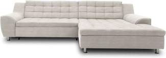 DOMO Collection Merida Ecksofa, Sofa mit Schlaffunktion in L-Form, Eckcouch, Polstergarnitur in beige