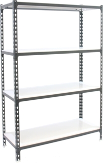 Simonrack Schwerlastregal, Lagerregal, 150 x 110 x 50 cm, Metallregal, Kellerregal, Biegestelle 200 kg, 4 Fachböden, Anthrazit/Weiss - Simonclick