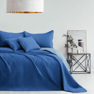 AmeliaHome Tagesdecke blau himmelblau 170x210 Bettüberwürf zweiseitig Ultrasonic Steppung Polyester Softa