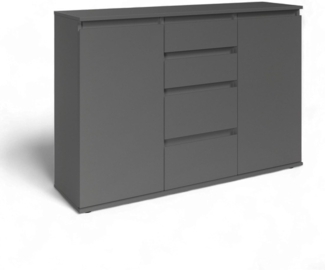 Brest Kommode in Anthrazit - Modernes Sideboard mit viel Stauraum - 119 x 84 x 35 cm (B/H/T)