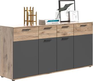 Großes Sideboard Mason - Nox Oak / Basalt Grau