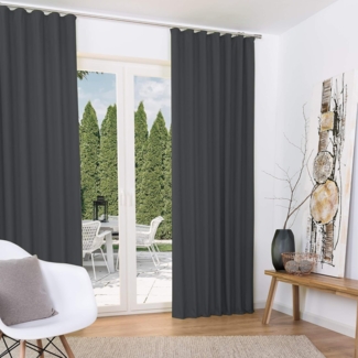Beautissu Vorhang Amelie Luna, 2er Set Kräuselband Thermogardine 140x245cm