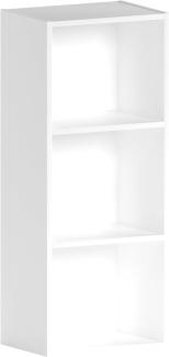 Vida Designs Oxford Bücherregal mit 3 Ebenen, würfelförmig, weiß, Holz-Regaleinheit für Büro, Wohnzimmermöbel