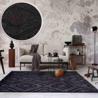 Vimoda Teppich Teppich Modern Super Weich, Rechteckig, 3D Effekt, Raute, Modern, Läufer Wohnzimmer