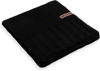Knit Factory Vinz Decke 160x130 cm Glatt Schwarz