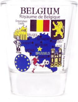 Belgium EU Series Landmarks and Icons Shot Glass by World By Shotglass