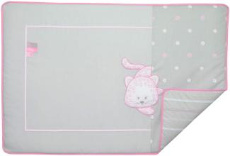 Belily 'Leopard' kleine Krabbeldecke 65 x 97 cm grau/pink