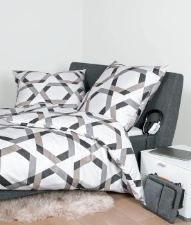 Janine Mako-Satin Bettwäsche 2 teilig Bettbezug 135x200 cm Kopfkissenbezug 80x80 cm J. D. 87072-07-500 taupe