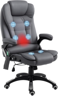 Vinsetto Schreibtischstuhl Bürostuhl mit Wippfunktion, Massagesessel mit Wärmefunktion (Chefsessel, 1 St), 120 kg Belastbar, Dunkelgrau