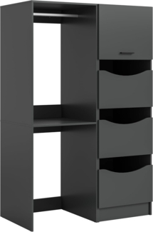 xonox. home – 2-teiliges Waschmaschinenumbau Set Free 116 x 195 x 68 cm in anthraziter Nachbildung – Waschmaschinenschrank & Wäscheschrank – Modernes Set für stilvolle Stauraumlösungen