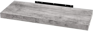 WOLTU Wandboard Wandregal CD DVD Regal Bücherregal Schweberegal Holz Board 60 x 22.9 x 3.8 cm grau Eiche für Büro, Wohnzimmer, Schlafzimmer, Küche RG9319grei