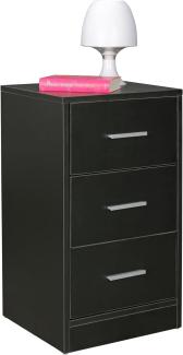 Wohnling Nachtkonsole Boxspringbett OLE mit 3 Schubladen in Holz Modern | B x H x T: 37,5 x 68 x 35 cm | Design Nachtkästchen | Nako - Nachttisch Kommode | Nachtschrank