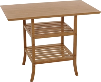 Bambus Tisch HWC-N84, Balkontisch Beistelltisch Esszimmertisch Mehrzwecktisch, FSC®-zertifiziert 100x60cm