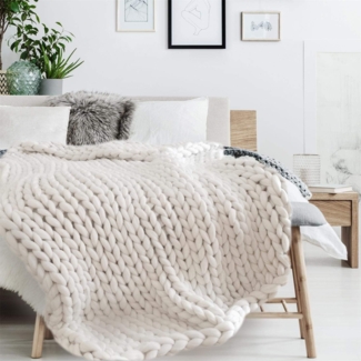 Home Deco Factory Big Mesh Plaid, 120x150 cm, Ecru TX8072 one Size