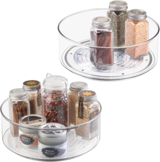 Drehteller Organizer Gewürzregal 2er Set Ordnungssystem mDesign Transparent
