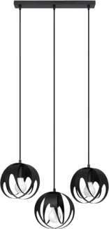 SOLLUX SL. 1089 Pendelleuchte TULOS 3L schwarz Stahl 60W L: 50cm B: 16cm H: 117cm dimmbar