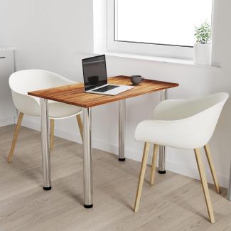 60x50 | Esszimmertisch - Esstisch - Tisch mit Chrombeinen - Küchentisch - Bürotisch | Burgund