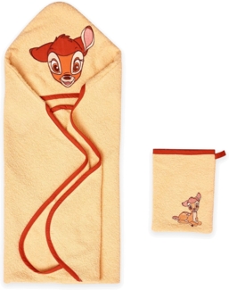 Disney Kapuzenhandtuch Disney Baby Kapuzenhandtuch Set, 2-teiling, 100% Baumwolle, Kapuzenhandtuch mit Waschlappen