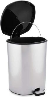 Papierkorb mit Pedal Silberfarben Kunststoff 11 L (26 x 33 x 30 cm)