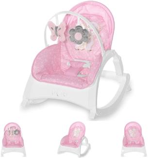 Lorelli Babywippe und Stuhl ENJOY mit Vibration, Musik, verstellbare Rückenlehne rosa pink