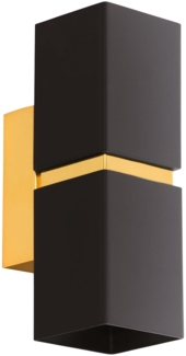 Eglo 95373 Wandleuchte Passa Stahl schwarz, gold 2X3W L:5,5cm H:17cm