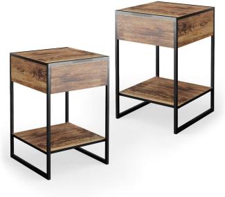 Vicco Nachttisch Nachtkommode Nachtschrank Fyrk 2er Set Boxspringbett Schublade