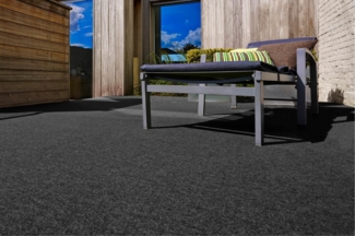 andiamo Kunstrasen Outdoor wasserdurchlässig, Rasenteppich wetterfest, Drainage-Noppen, UV-beständig, für Balkon und Garten Anthrazit 400x500 cm