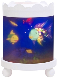 Trousselier - Regenbogenfisch - Nachtlicht - Magisches Karussell - Ideales Geburtsgeschenk - Farbe Holz weiß - animierte Bilder - beruhigendes Licht - 12V 10W Glühbirne inklusive - EU Stecker